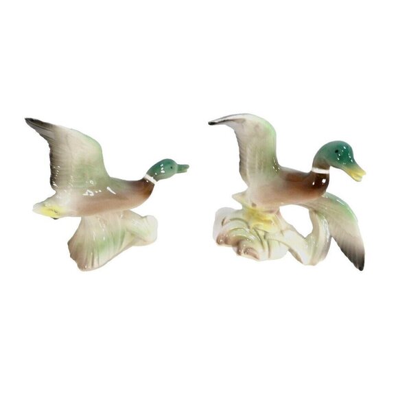 Porcelain ducks figurines vintage approx 6.5 - 7.5